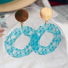 Boucles d'oreilles d'été bouée Lego suspendu à l'oreille par une pastille or